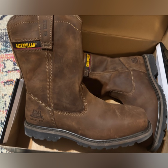 CAT Men's 12 Wellston Pull On Work Boot Steel Toe Caterpillar #PH90439 OSHA - Picture 3 of 5